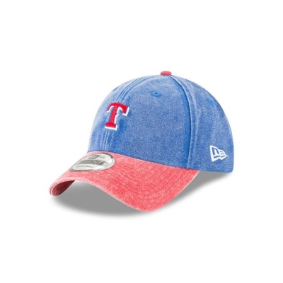 Blue Texas Rangers Hat - New Era MLB Rugged Canvas 9TWENTY Adjustable Caps USA3850629